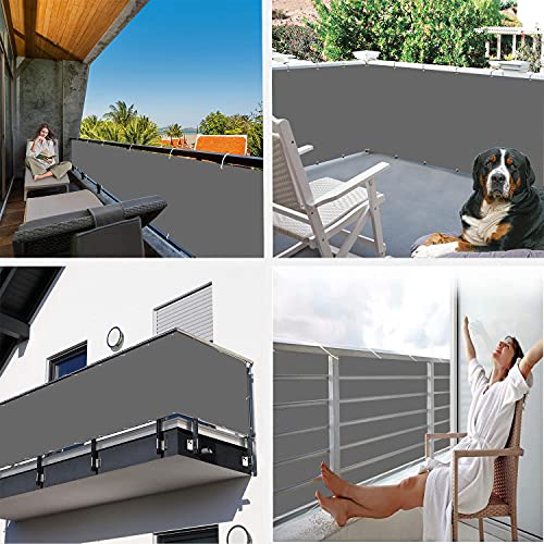 Bâche de protection de balcon 130x1100 cm en PEHD pour terrasse