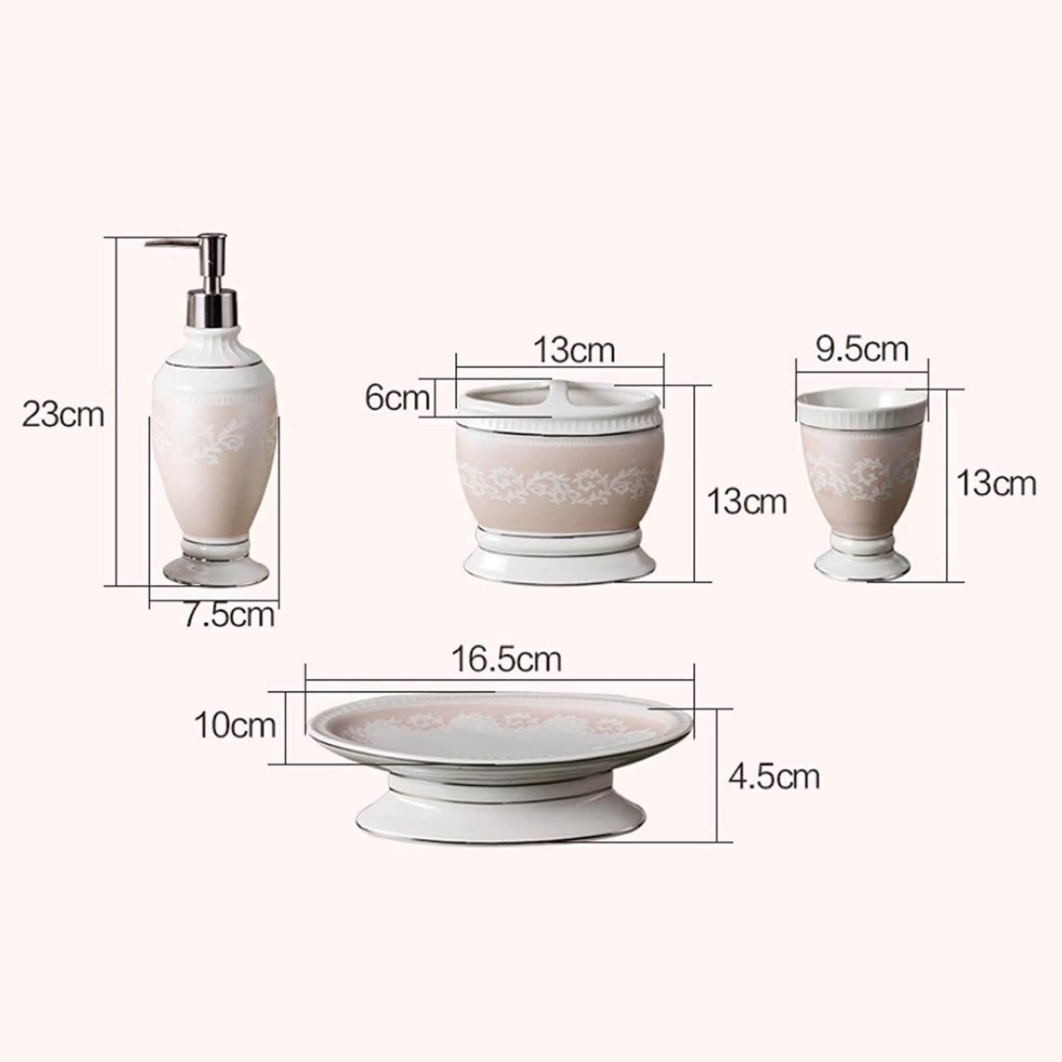 Set de Baño Juego de Accesorios de Baño Juego De Accesorios De Baño De Cerámica Retro Europeo De 5 Piezas, Kit De Baño De Estilo Simple para Regalo De Inauguración De La Casa Juego de Baño Accesorios