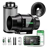 VIVOSUN Smart Air Filtration PRO G6 Kit 6', AeroZesh G6 Inline Duct Fan w/GrowHub E42A Temp. Humidity WiFi-Controller, Carbon Filter & Ducting, Cooling & Ventilation System for Grow Tent, Hydroponics