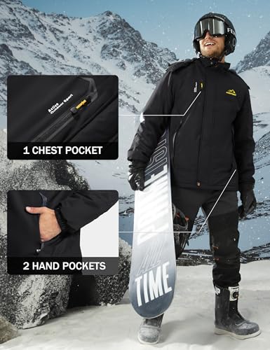Image of MAGCOMSEN Winter Snow Jacket Ski Warm Fleece Parka with