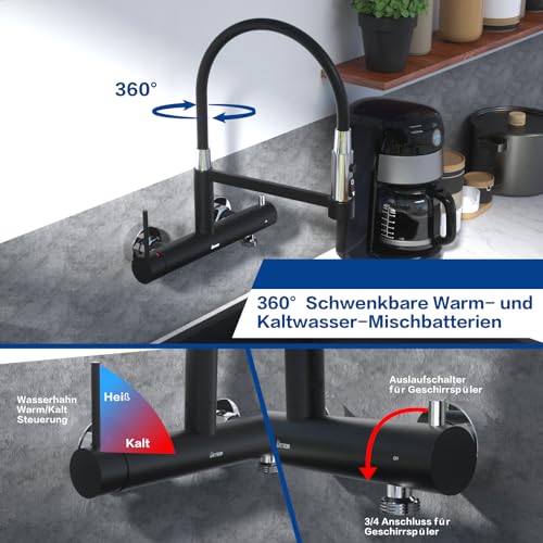 PNI GW200 Glaswaschgerät Profi - Schnelles Druckstrahl-Spülen Für Bar & Restaurant - Schwarz