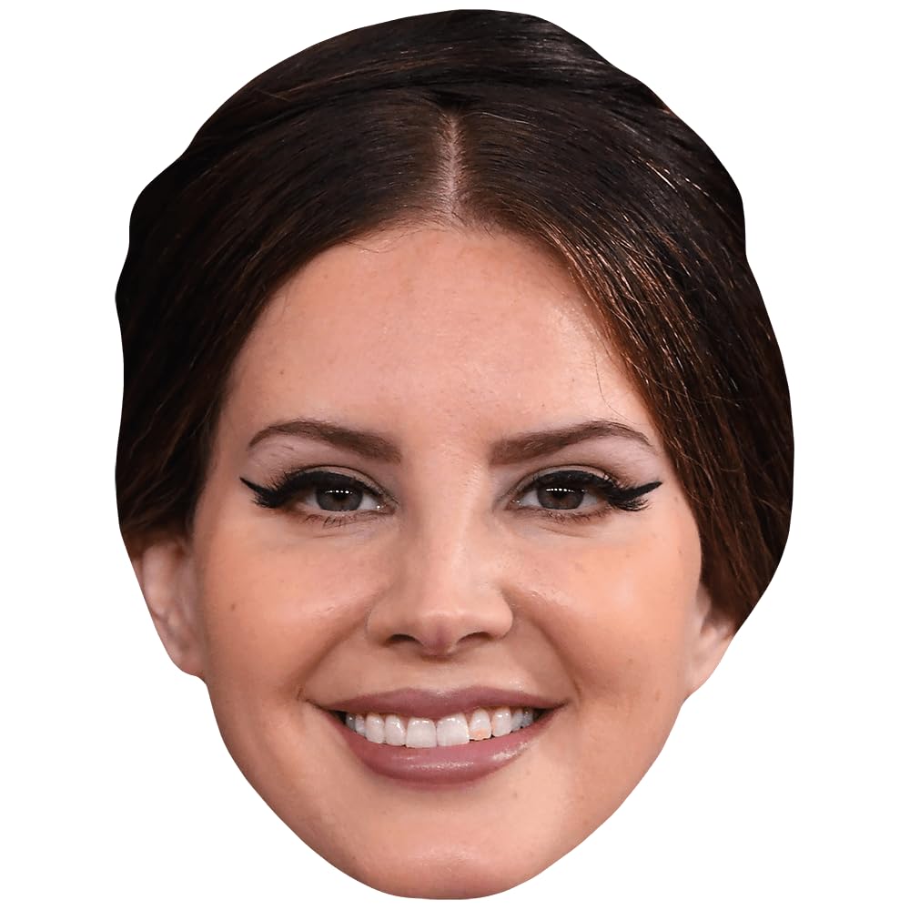 Celebrity Cutouts Lifelike Lana Del Rey (Smile) Celebrity Mask, Flat Card Face, Fancy Dress Mask