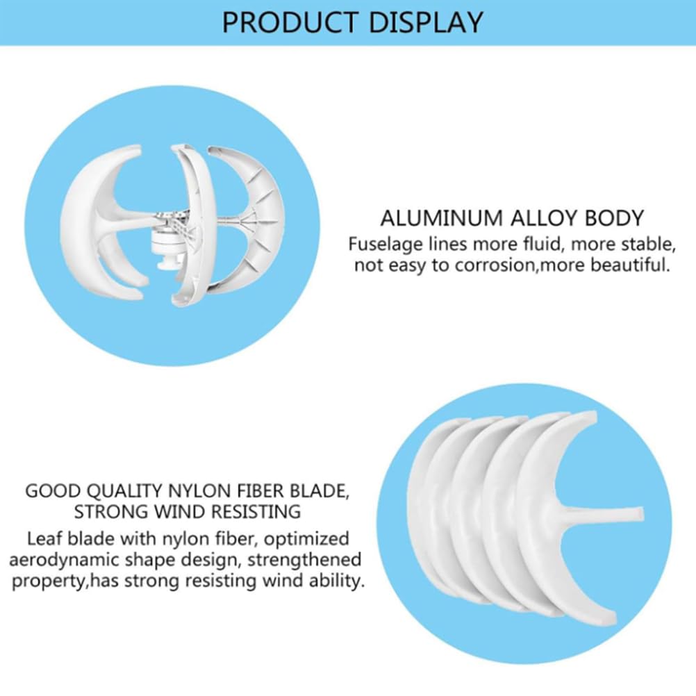 10000W 12/24V/48V Laternen-Typ 5-Blatt Vertikalachse Windturbine Generator Steuergerät Solarmodule Windturbine Generator-Kit (48V)