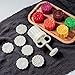 LOUTYTUO Mid-Autumn Festival Hand-Pressure Mooncake Mold Cookie Stamps DIY Pastry Tool With 6 Pcs Flower Mode Pattern
