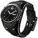 Sjiangqiao Leather Bands Compatible with Garmin Fenix 6X/6X Pro/5X/5X Plus/3/3 HR/Sapphire/D2/Foretrek 601/701/Quatix 3/Tactix Bravo Smartwatch, 26mm Quick Fit Genuine Leather Cuff Band Strap(Black)