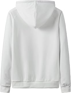 CUTeFiorino Men's Fitness Long Slim Men's Blouse Autumn Sweater Shirts Top Sleeves Casual Printed Hooded Hooded Sweatshirt Men's with Chest Pocket