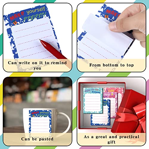 Notes adhésives inspirantes et colorées pour école et bureau en lot de 24