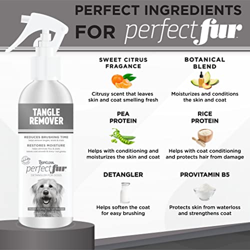 Tropiclean Perfect Furdetangler Spray For Dogs - Made In Usa - Detangling & Dematting Formula - Removes Mats & Knots For Gentle, Easy Brushing - Naturally Derived, 8Oz #TOP2