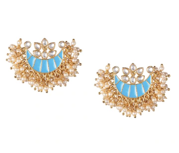 See full amazon price history chart for Elegance by PS 18K Gold Plated Traditional Polki Meenakari Kundan Earrings For Girls & Women (Radiant Blue) Elegance by PS 18K Gold Plated Traditional Polki Meenakari Kundan Earrings For Girls & Women (Radiant Blue) (B09SXTFYLJ) Amazon Price History, Amazon Price Tracker