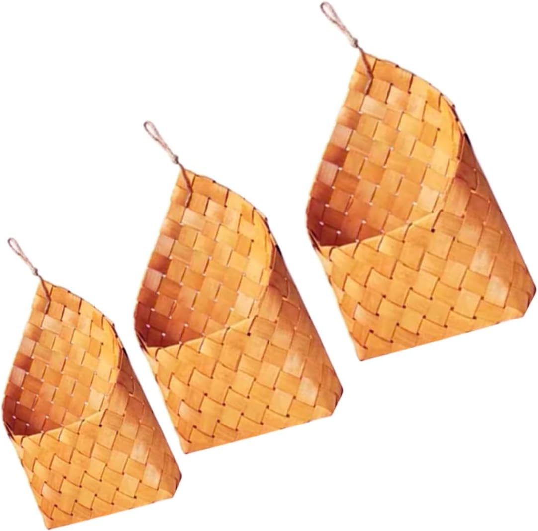 6pcs Hand Woven Wall Hanging Storage Baskets Rustic Woven Baskets for Organizing Letters and Kitchen Utensils Decorative Hanging for Home Decor