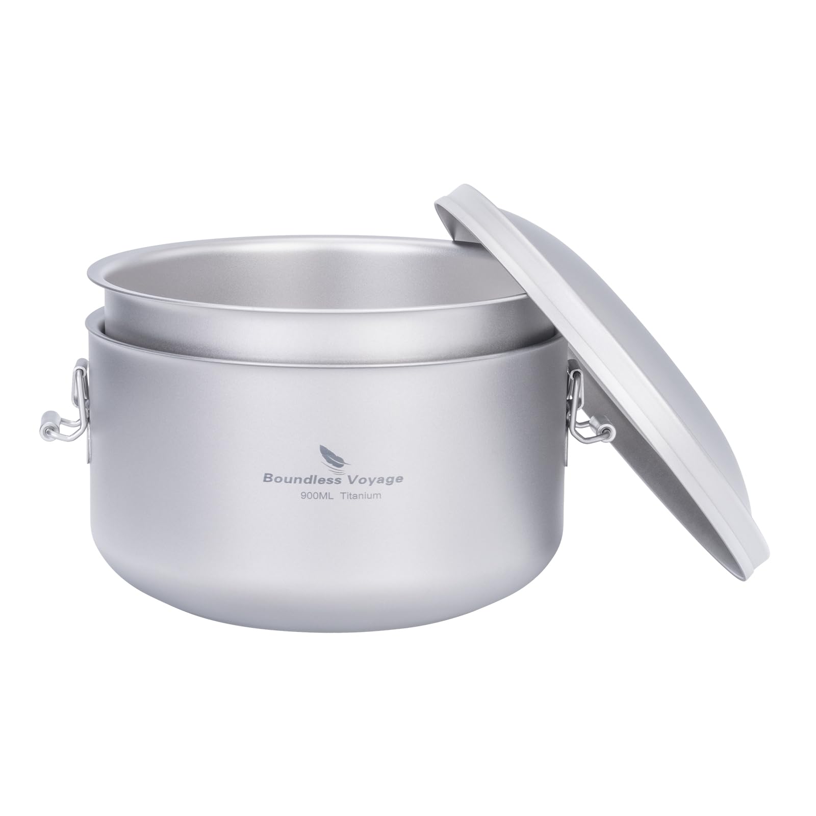 iBasingo Titan Brotdose Outdoor Bento Box Leichte Täglicher Büroangestellter Camper Student Dinner Box 900ml Schüssel 250ml Gericht Set mit Deckel Getrennte Mehrschichtige Geschirr Mess Kits Ti1095T