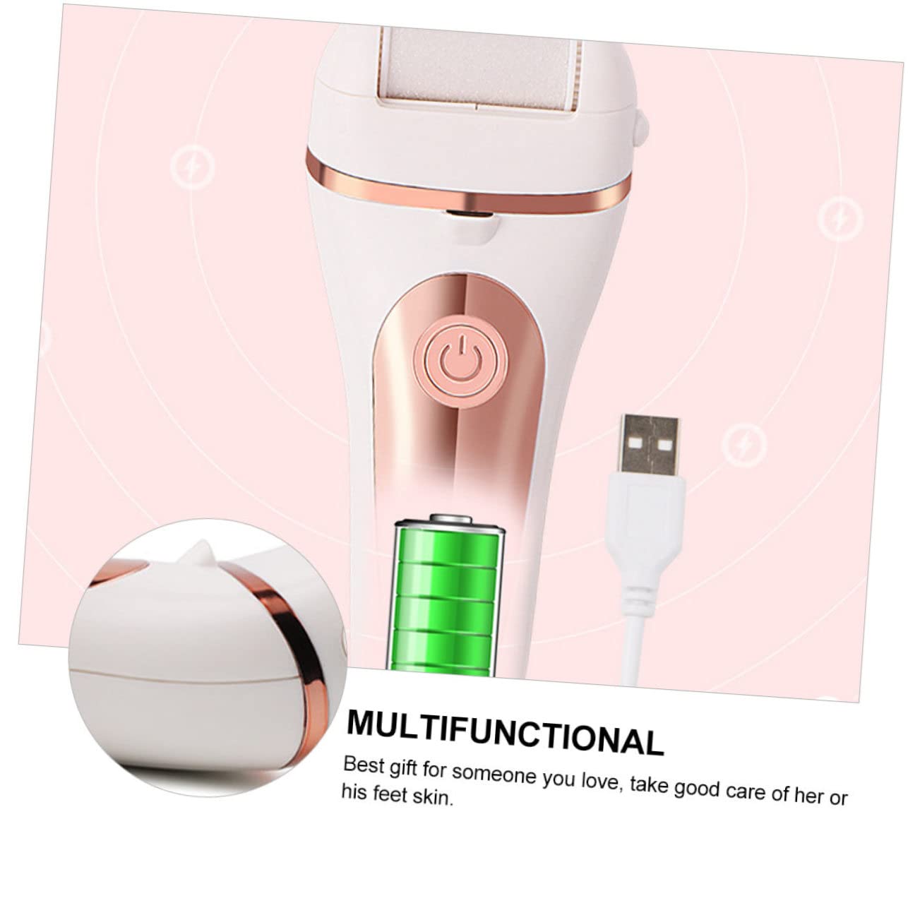 Healvian 1pezzi Dispositivo Elettrico Per Dei Piedi Con Display Led Rimozione Professionale Di Calli e Morta Pedicure Sicura e Ricaricabile Usb Design Ergonomico e Compatto Per Uomo e Donna