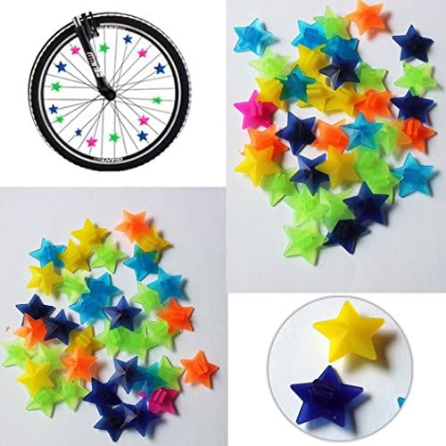 MXXGMYJ Bike Bicycle Wheel Spoke Beads Luminous Plastic Clip Spoke Bead Bicycle Beads Wire Beads Decorations