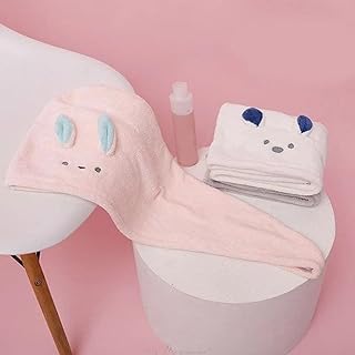 قبعه منشفه شعر سبا لتجفيف الشعر اللون عشوائى مزيج القطن، متعدد الألوان