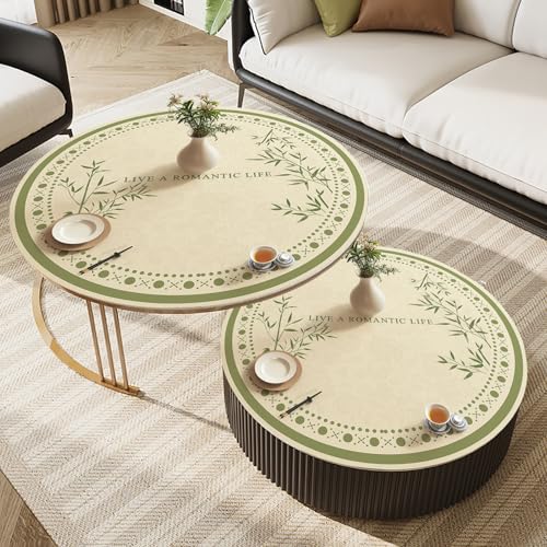 Nappe de table circulaire imperméable en cuir premium élégante - 3
