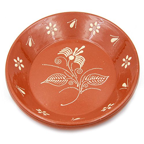 Ceramica Edgar Picas Portuguese Hand Painted Deep Terracotta Clay Serving Plate Ladeira Regional - Set Of 2 #TOP1