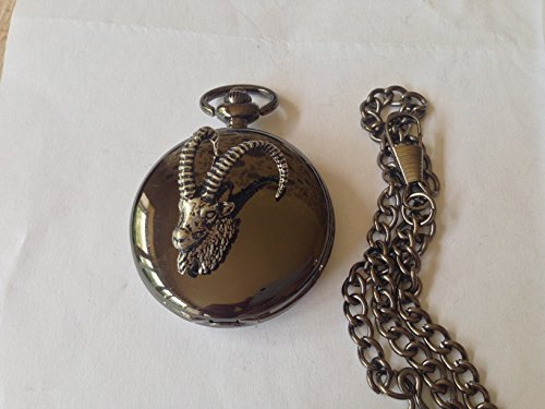 Montre de poche gousset quartz avec étui noir poli Ibex et coffret cadeau Sheffield