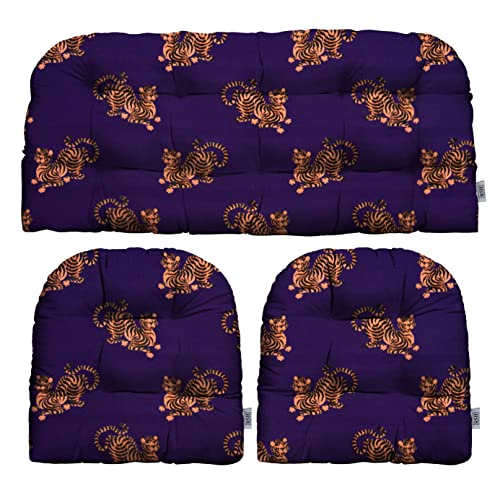 RSH DECOR: 3-Piece Wicker Tufted Cushion Set | 41” x 19