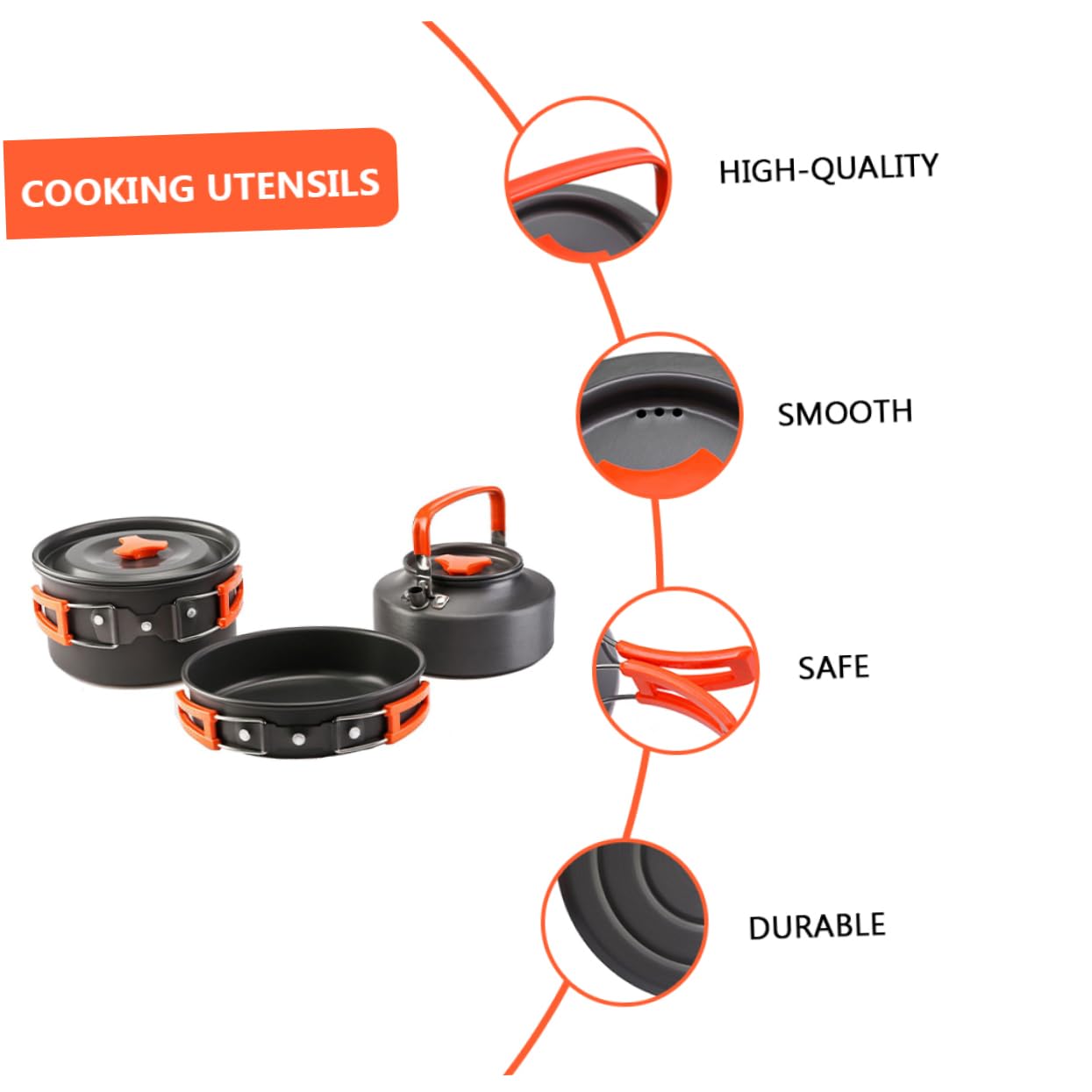 INOOMP Ollas para Camping Utensilios De Cocina Portátiles y Cubiertos Tetera De Camping Herramientas De Cocina De para Acampar