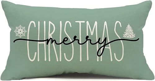 Miniatura 17 de Funda de almohada de Navidad, decoraciones navideñas, funda de cojín para sofá, diseño rústico de granja, 30.5 x 50.8 cm (Rojo, 30.5x50.8 cm)