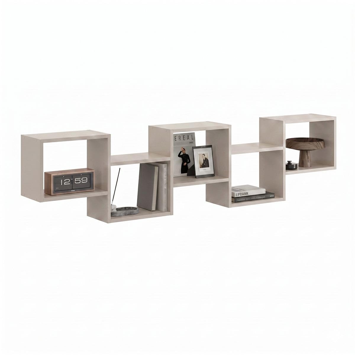 Mordern - Estantería de pared, 44 x 185 x 18 cm, diseño flotante para salón, dormitorio, oficina y cocina (cachemira)