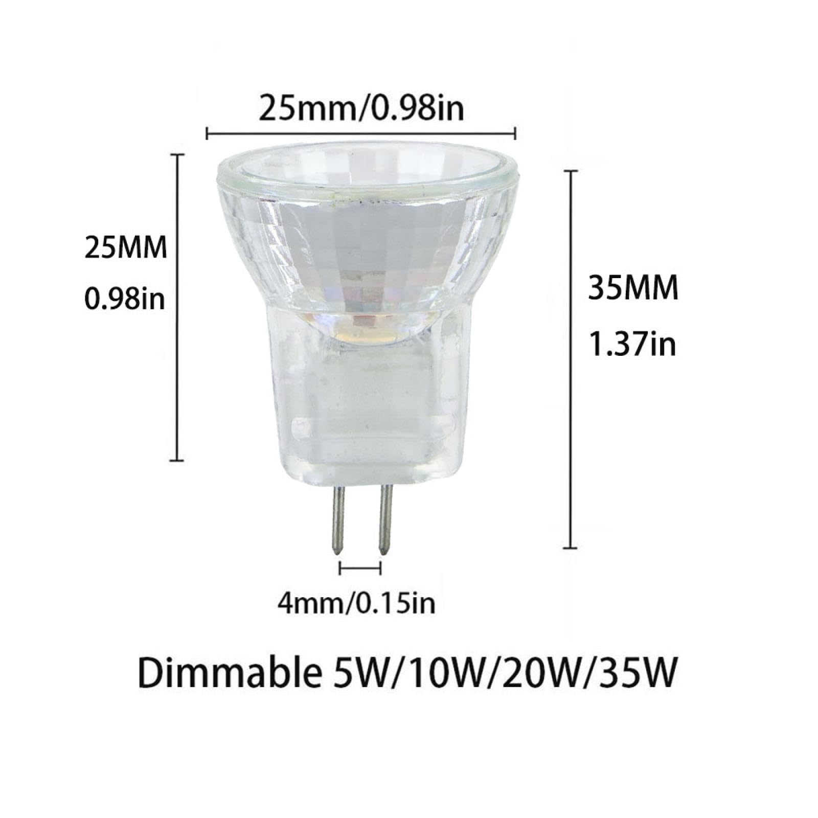 6PC 5 Watt 6 Volt MR8 Niederspannungslampe Mr8 Halogenstrahler 12V 5W 10W 20W 35W GU4 Pin Halogenlampen MR8 dimmbar 12V 10W