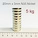 Produktbild 10 Noedym Magnete 20mm x 3mm N35 Nickel