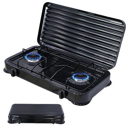 Melko Gaskocher Campingkocher 2 flammig Gasherdplatte Camping Outdoor...