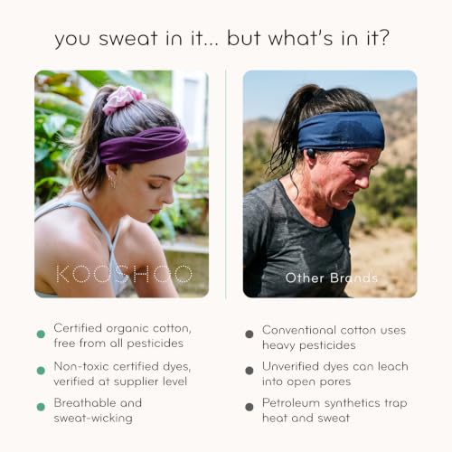 Image of KOOSHOO Head-Band for Men and Women - Durable, Plant-Based Hair Accessory - Versatile Sports Sweatband - Elastic Thick Sweat Band for Women & Men - Great for Running, Yoga, Exercise, etc