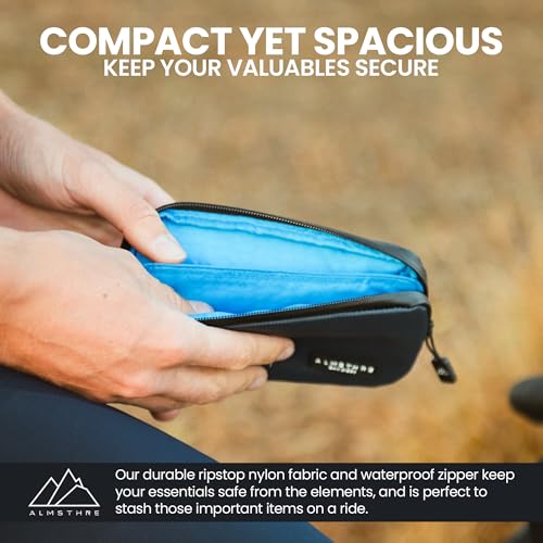 Image of ALMSTHRE Ride Wallet 7 inchx4 inch | Waterproof Cycling Wallet for Phone, Cards & Essentials | Durable Ripstop Nylon - Fits Most Phones & Passports | Secure Storage for Biking & Travel
