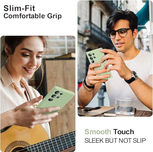 Image of MOBILOVE Back Cover Case for Samsung Galaxy S25 Ultra 5G | Pure Liquid Soft Matte Silicone Case with Logo and Comes with Camera and Screen Protection (Mint Green)