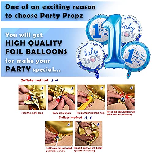 Image of Party Propz 1st Birthday Decorations For Boys - Birthday Decorations For Baby Boy | First Bday Decors For Boy | Birthday Decoration Items 1 Year