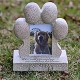 MoSundi Gedenkstein für Hunde, Garten, Haustiermarker, Outdoor-Grabdekoration, Pfotenförmiges...