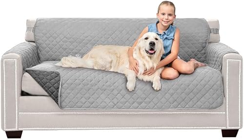 Vista 289 de Sofa Shield Funda de sofá con correa, reversible, resistente a las manchas y al desgarro, funda acolchada de microfibra, lavables, asiento de 78