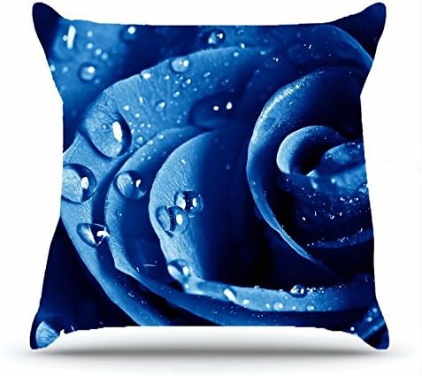 Jshcsj Throw Pillowcase 18x18 Inches Cotton Pillowcases Decorative Pillow Cover Case with Hidden Zipper Decor Cushion Covers - Nature Flowers flowers water drops macro blue flowers Nature Flowers Fo