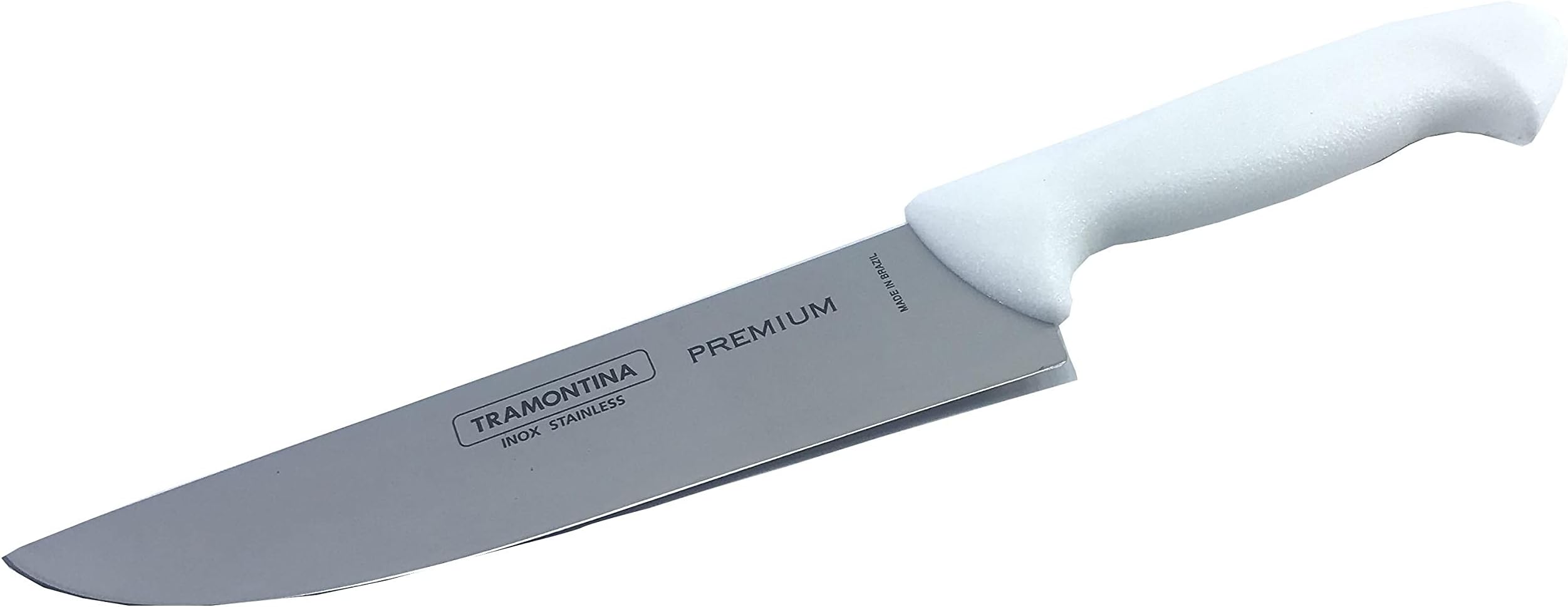 - Premium Stainless Steel Utility Knife 20cm | Polypropelyn Handle | Dishwasher Safe | White | Made in Brazil