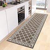 SHACOS Küchenteppich 60x180 cm Waschbar rutschfest, Küchenläufer Vintage Teppich Läufer Flur Teppich für Küche, Esszimmer, Wohnzimmer, Schlafzimmer, Eingang (Braun)