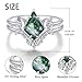 SHAOAN Natural Moss Agate Ring for Women 925 Sterling Silver Engagement Moon Kite Cut Ring Set Valentine's Day Anniversity Mothers Day Gift for Women