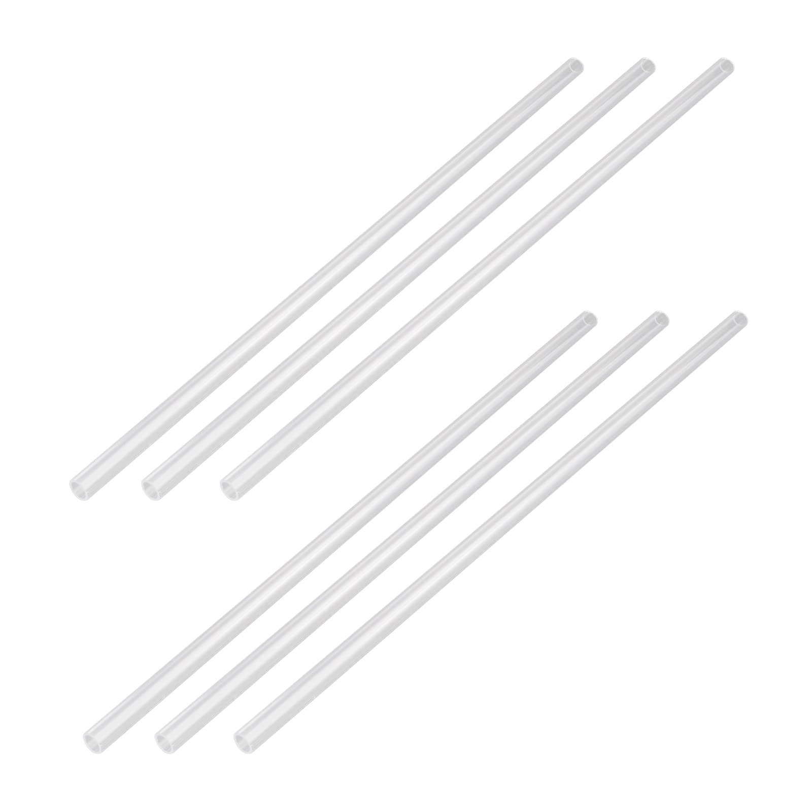 Oedema 6PCS Clear Rigid Tubing Plastic Round Test Tubes 0.31"×0.24"×11.8"