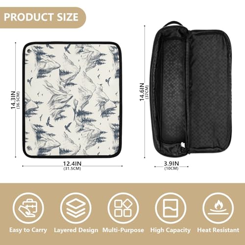 Bolso organizador de viaje CWUPZAY para herramientas de cabello resistente al calor con estampado de pinos marmoleados miniatura 4