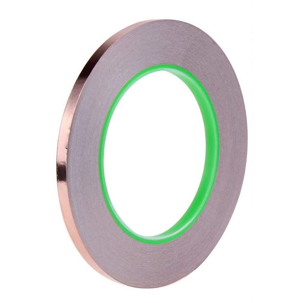 Cinta de lámina de Cobre conductora Doble Cinta Adhesiva conductora Cinta Protectora Cinta Adhesiva de una Cara 20 M, Resistente al Calor, Reparaciones eléctricas(100mmx20m)