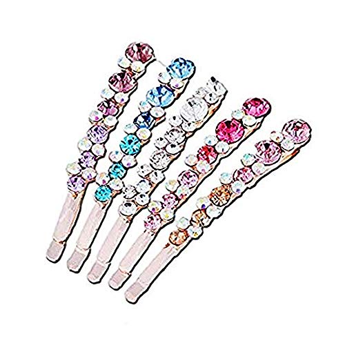 5 Pairs Rhinestone Bobby Pins,Women Crystal Rhinestone Hair Clip Barrette Jewelry Hair Accessories