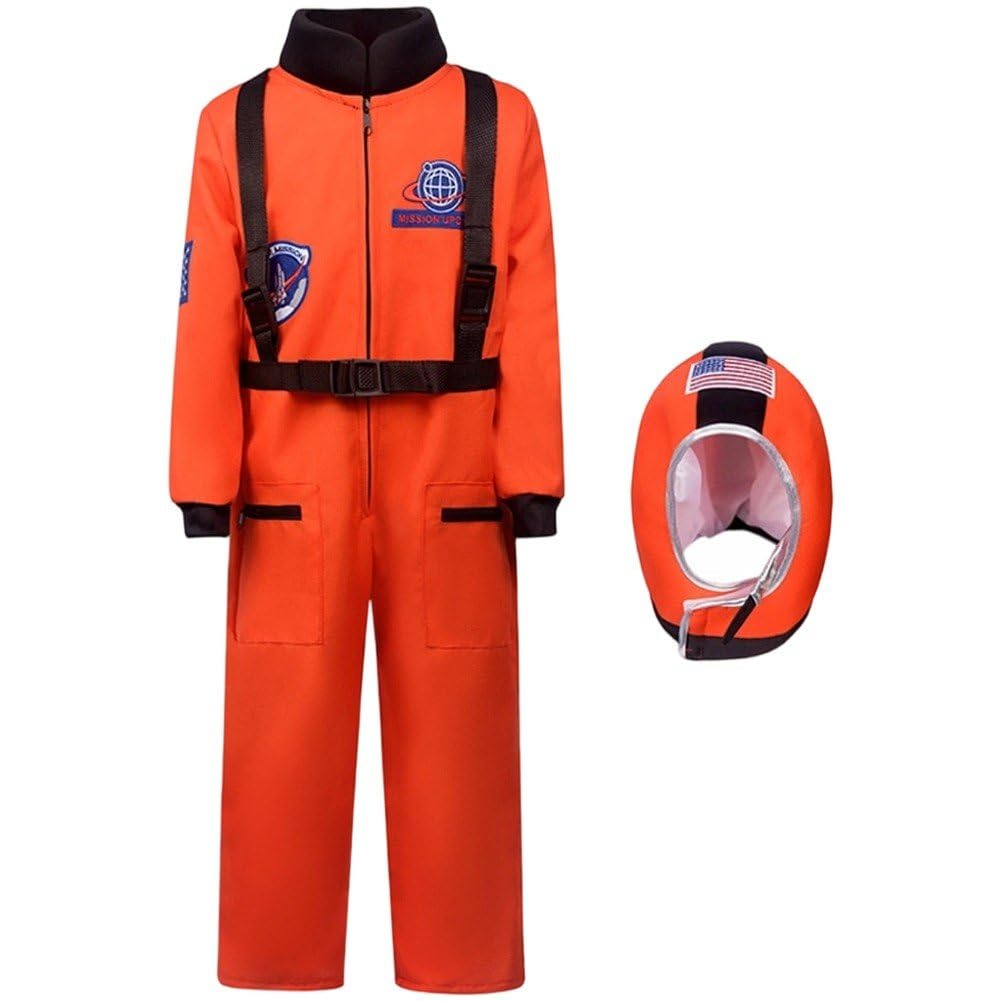 Spaceman Cosmonaut Astronaut Costume Cosplay Jumpsuit with Hat Astronaut Fancy Dress Outfit for Adult