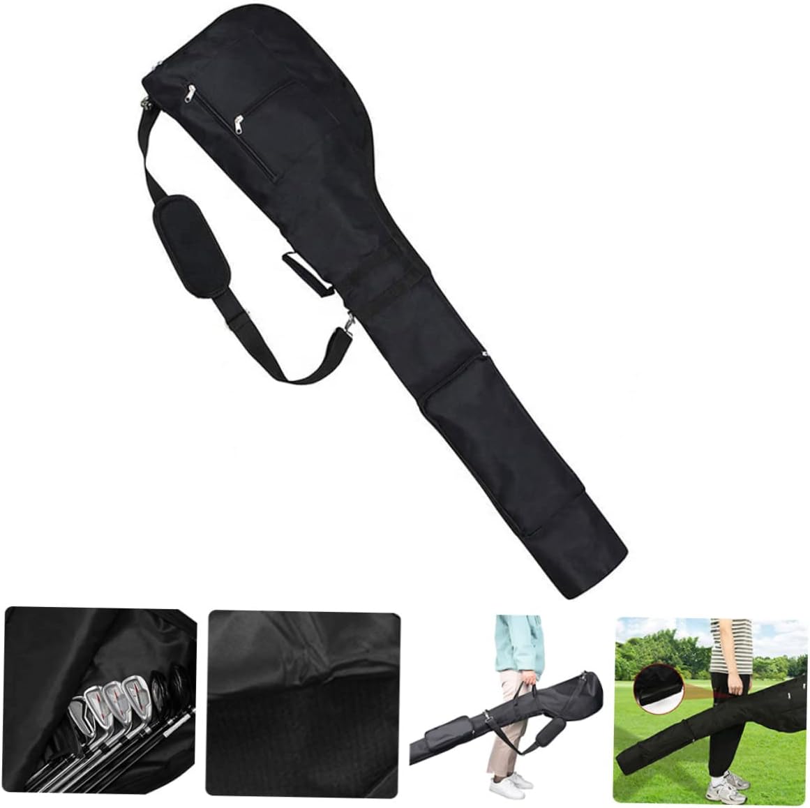 Reusable Golf Club Carrier Pouch Wear Resistant Golfing Equipment with Shoulder Strap Lightweight and Compact Design for Travel and Present Giving
