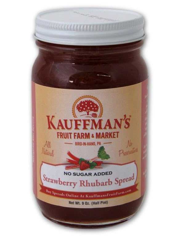 Amazon.com: Kauffman Orchards Strawberry Rhubarb Fruit Spread, All ...