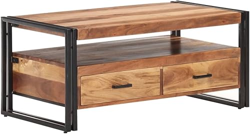 Miniatura 8 de Coffee Table,Elevated Coffee Table, Large Coffee Table for Living Room, Office, Balcony, Study, Family Living Room 39.4"X21.7"X17.7" Solid Acacia