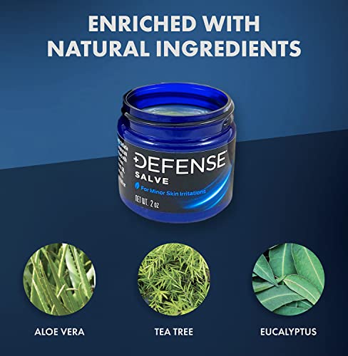 Defense Herbal Ointment Salve 2 Oz - Natural Tea Tree Oil And Eucalyptus Oil + Antifungal Medicated Bar Soap | Intensive Treatment For Fungal Infections + Body Wash 32 Oz Natural Shower Gel #TOP4