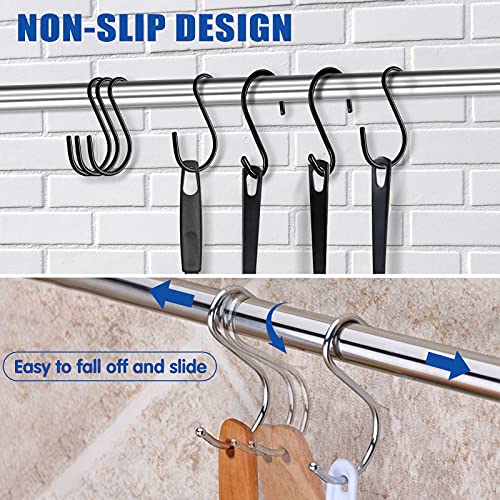 Bolatus 6 Stück S Haken Groß 6in/15CM Belastbar bis 30KG S-förmige Hängehaken Schwarz Schwerlast Metallhaken Anti-Rost Haken für Küche Badezimmer Schlafzimmer Büro Edelstahlhaken - Image 6