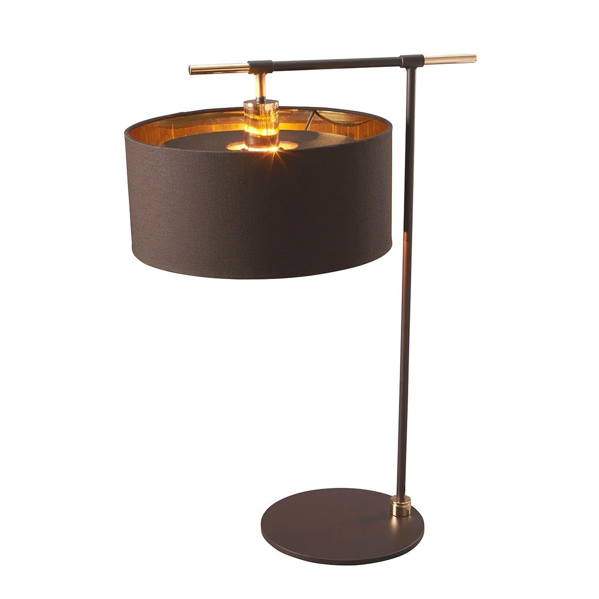 'Lignum' Modern Steel Table Light in Mocha Brown