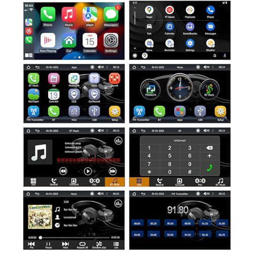 Pantalla para automóvil de 7 pulgadas con CarPlay, Android Auto y cámara de respaldo 7